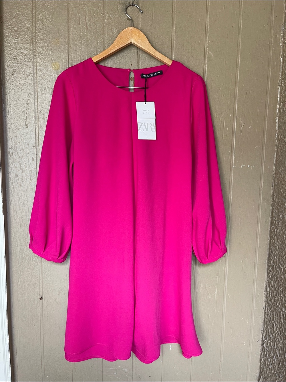 Zara  Three-Quarter Sleeve Shift Dress Size XL